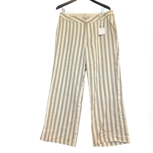 Part Two NWT size 12 (42)Elegant Cream and Black Flare/wide Pants with stripes - Picture 1 of 16